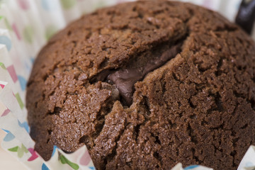 Chocolate muffin macro still