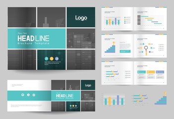 business brochure design template and page layout for company profile, annual report,with page cover design background