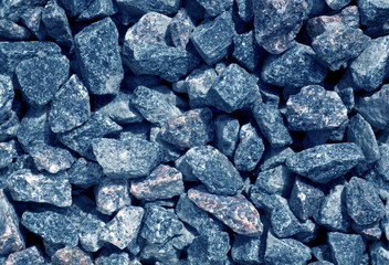 Blue toned gravel pile texture.