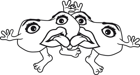 freundin lesbisch 2 freunde team paar liebe verliebt pärchen frau weiblich hübsch mädchen girl sexy hot süß niedlich hässlich monster böse horror halloween grinsen