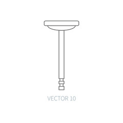 Line flat vector icon car repair part - valve. Internal combustion engine elements. Industrial. Cartoon style. Illustration and element for your design. Simple. Monochrome. Auto service. Maintenance.