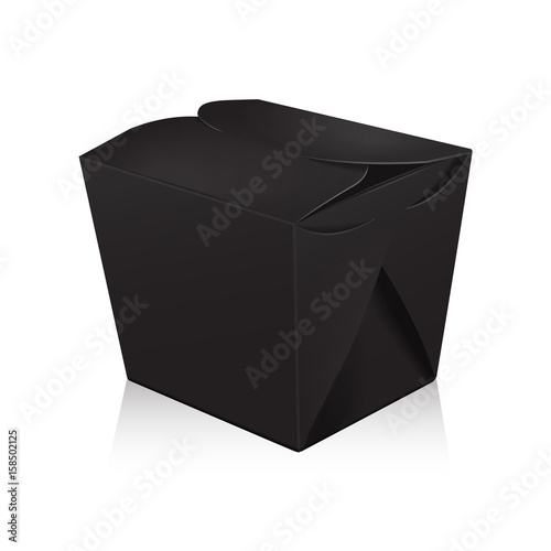 Download "Closed black blank wok box mockup. Vector 3d packaging ...