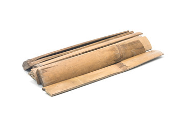 bamboo sticks isolated on white background.