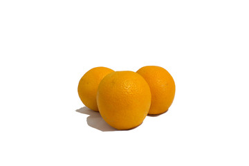 navel orange on white background