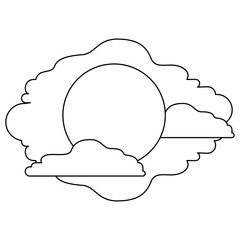 monochrome silhouette of the sun and clouds vector illustration