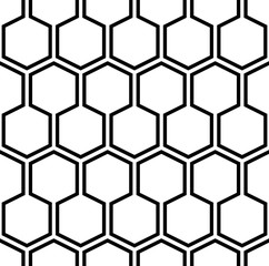 Vector seamless pattern. Modern stylish texture. Monochrome geometric pattern with hexagonal tiles