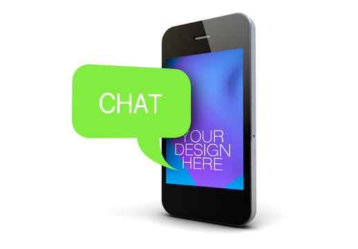 Smartphone Mockup with Talk Bubble Element 1