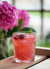 Cocktail as a background. Concept and idea of a drinks