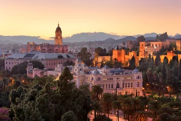 Aerial View of Malaga in the Evening, Malaga, Andalusia, Spain © anshar73
