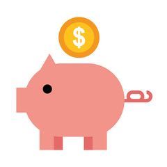piggy savings isolated icon vector illustration design