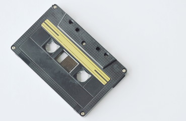 cassette tape recorder on white background