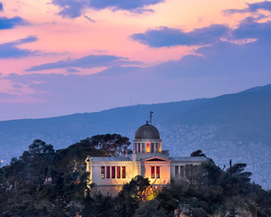 View of National Observatory of Athens in the Evening, Athens, Greece