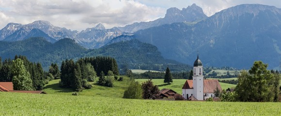 Obraz premium Zell im Allgäu, Panoramafoto