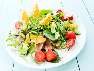 Duck in salad