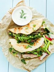 Pitas with duck
