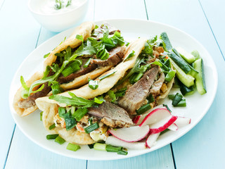 Pitas with duck