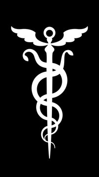 CADUCEUS. Mercury's wand / Apollo Staff. The Symbol of Transformation, Metamorphoses, Synthesis and The Emblem of Commerce, Reconciliation, Healing. (Mystic Sign).