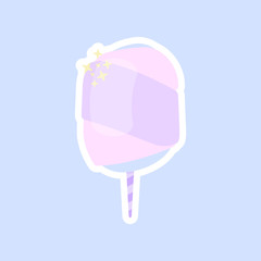 Cotton candy flat vector icon