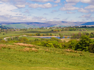 Fototapeta premium Spektakularne widoki ze szczytu wzgórza klatki, Lyme Park, Disley, Stockport, Gtr Mnachester, Wielka Brytania