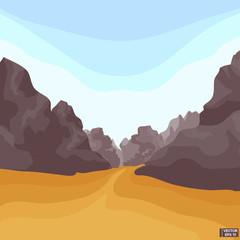 Arid desert and rocks