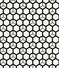 hexagon geometric line grid pattern vector background