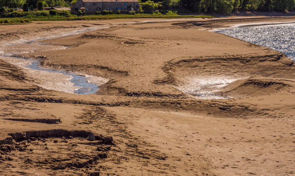 Amazing sand patterns caused by the channels in the sand at Arnside, Lancashire, UK