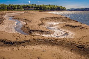 Amazing sand patterns caused by the channels in the sand at Arnside, Lancashire, UK