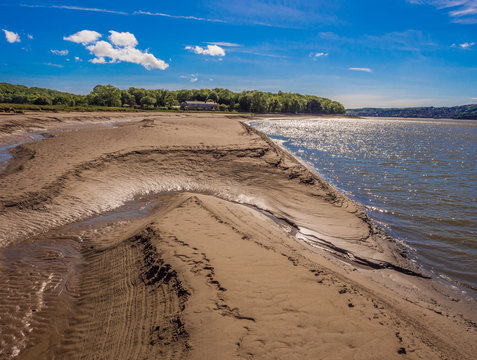 Amazing sand patterns caused by the channels in the sand at Arnside, Lancashire, UK