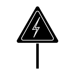 electrical warning sign icon over white background vector illustration