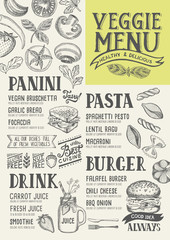 Obraz premium Vegan menu restaurant, food template.