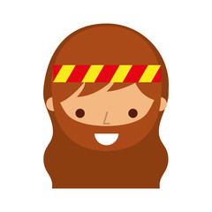 man hippie lifestyle character vector illustration design