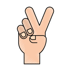 hand human peace and love symbol vector illustration design