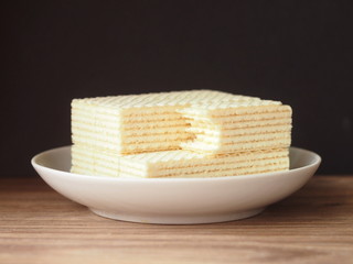 Several creamy wafers