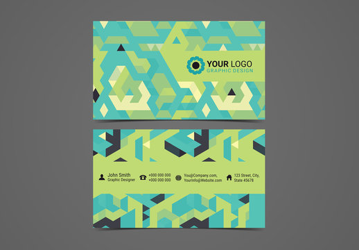 Multipurpose Business Card Layout with Geometric Elements 1