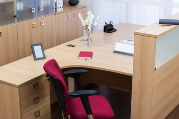 new desk in modern office