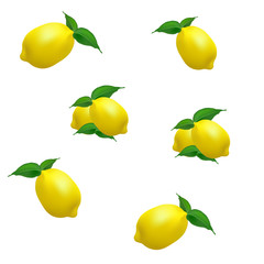 Vector illustration of Fresh lemon isolated on white background