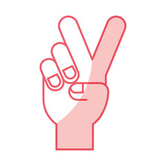 hand human peace and love symbol vector illustration design