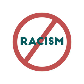 Flat web icon on white background racism fight