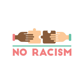 Flat web icon on white background racism fight