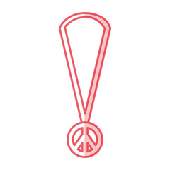 necklace with peace symbol isolated icon vector illustration design