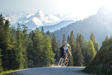 Mountainbiker in the alps