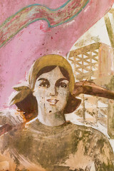 Old soviet union propaganda wall