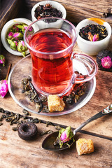 Tea cup with and tea leaf