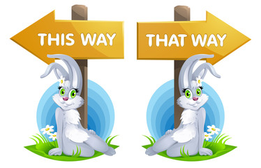 Bunny girl and signpost