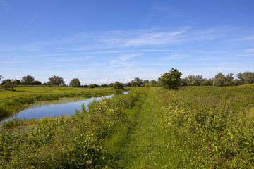 Fototapeta na wymiar canal footpath in summer