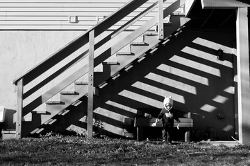 Under the stairs