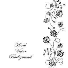 Beeautiful floral background in black and white