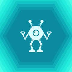 Vector flat color robot toy
