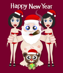 Santa Claus and girls