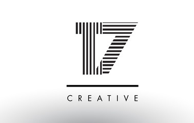 17 Black and White Lines Number Logo Design.